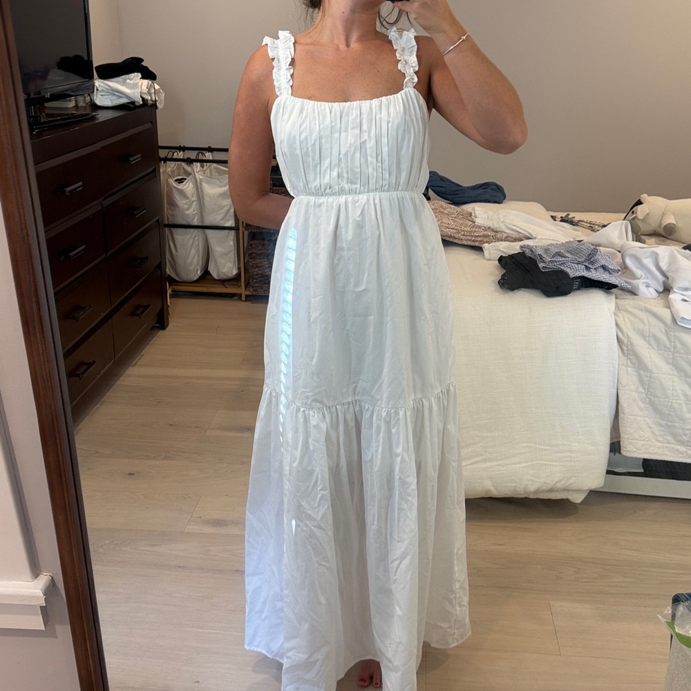 Abercrombie White Sleeveless Maxi Dress